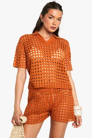 Boohoo Conjunto De Pantalón Corto De Punto Y Camisa Oversize De Croché