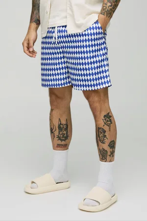 Boohoo Bañador De Largo Medio Con Estampado De Cuadros