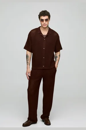 Boohoo Conjunto De Pantalón Holgado Y Camisa Oversize De Punto Con Solapas