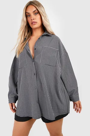 Boohoo Camisa Plus Oversize De Cuadros Vichy