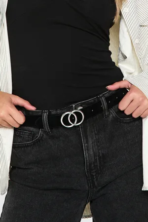 Boohoo Cinturón Boyfriend De Ante Sintético Con Anillo Doble