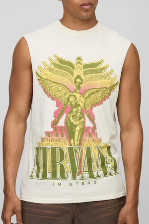 Boohoo Top Sin Mangas Regular En Color Crudo Con Estampado De Nirvana