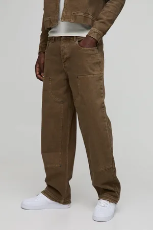 Boohoo Pantalón Holgado De Sarga Estilo Carpintero Con Estampado De Espiguilla