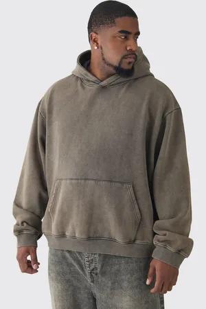 Boohoo Sudadera Plus Oversize Recta Con Capucha Y Lavado De Ácido