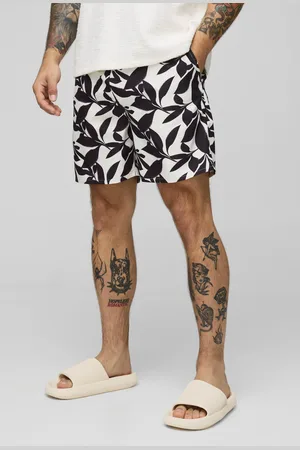 Boohoo Bañador De Largo Medio Con Estampado De Hojas