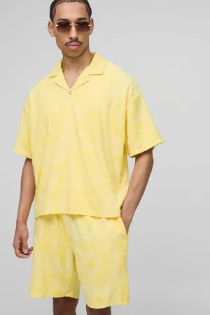 Boohoo Conjunto De Pantalón Corto Y Polo Oversize Recto De Jacquard Y Felpa
