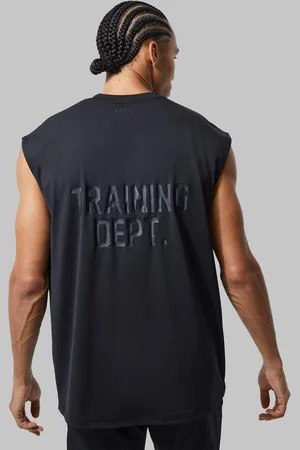 Boohoo Top Sin Mangas Tall Man Active Oversize Con Estampado Training Dept