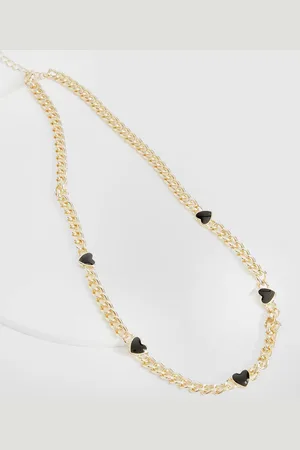 Boohoo Collar De Cadena Con Corazón Negro