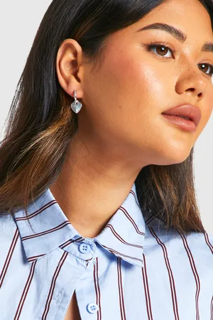 Boohoo Pendientes De Aro Plateados Con Corazón