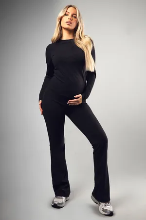 Boohoo Pantalón De Campana Premamá De Yoga Súper Suave Moldeador De Barriga