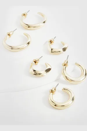 Boohoo Multipaquete De Pendientes Dorados Gruesos