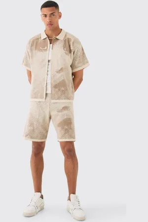 Boohoo Conjunto De Pantalón Corto Y Camiseta Recta De Punto Con Dibujo