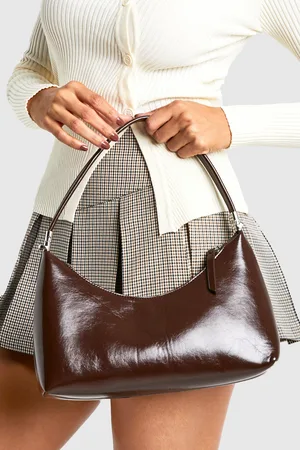 Boohoo Bolso De Hombro De Cuero Sintético Brillante Con Asa Cruzada
