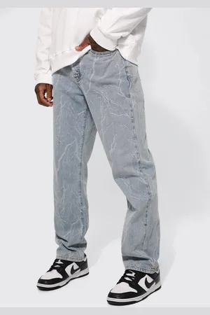 Boohoo Vaqueros Holgados De Jacquard Con Relámpago