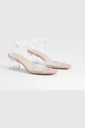Boohoo Tacones Gruesos Bajos Transparentes De Holgura Ancha