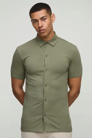 Boohoo Camisa De Manga Corta Y Tela Jersey Elástica