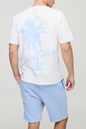 Boohoo Conjunto Regular De Pantalón Corto Y Camiseta Con Estampado De Palmeras