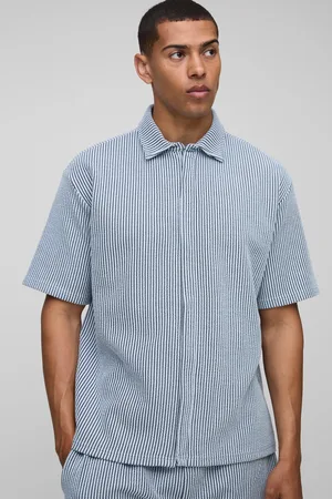 Boohoo Camisa Oversize De Tela Jersey Y Canalé Con Solapas