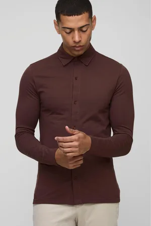 Boohoo Camisa De Manga Larga Y Tela Jersey Elástica