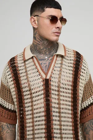 Boohoo Polo Tall Recto Oversize De Punto Abierto Con Raya