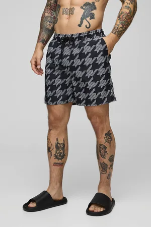 Boohoo Bañador De Largo Medio Con Estampado De Pata De Gallo