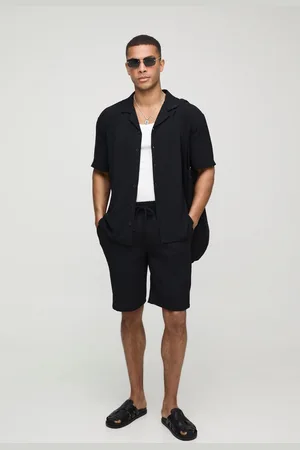 Boohoo Conjunto De Pantalón Corto Holgado Y Camisa Oversize Fruncida