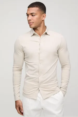 Boohoo Camisa De Manga Larga Y Tela Jersey Elástica