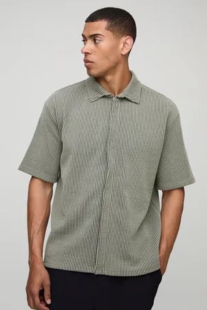 Boohoo Camisa Oversize De Tela Jersey Y Canalé Con Solapas