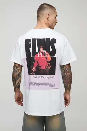 Boohoo Camiseta Oversize Blanca Con Estampado De Elvis Presley