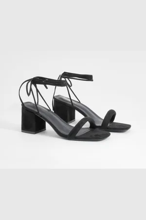 Boohoo Tacones Gruesos Bajos Con Tiras Cruzadas
