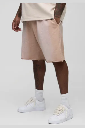 Boohoo Pantalón Corto Plus Holgado Con Lavado A La Piedra Y Bajo Sin Acabar Con Cordón Elástico