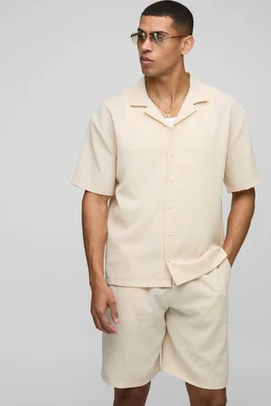 Boohoo Conjunto De Pantalón Corto Holgado Y Camisa Oversize Fruncida