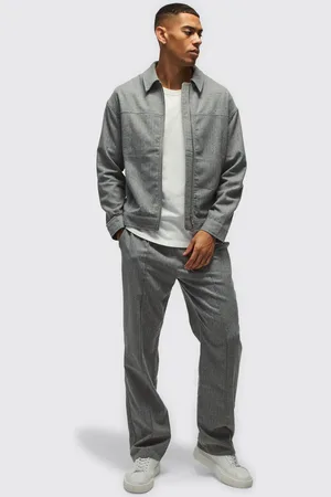 Boohoo Conjunto Regular De Pantalón Ajustado Y Sobrecamisa De Raya Diplomática