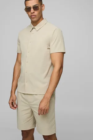 Boohoo Conjunto Regular De Pantalón Corto Cómodo Y Camisa Técnica Elástica