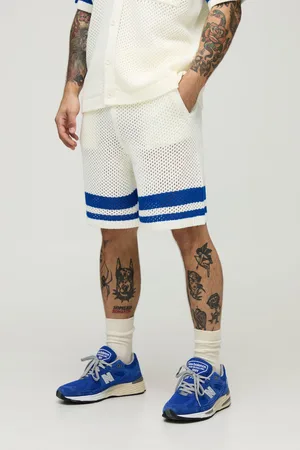 Boohoo Pantalón Corto Holgado De Punto Calado Con Rayas