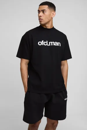 Boohoo Conjunto Oversize Recto Man De Pantalón Corto Y Camiseta Con Cuello Extendido Ofcl