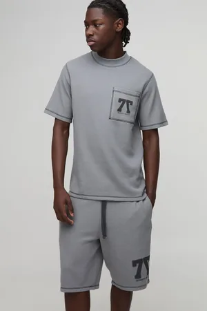 Boohoo Conjunto De Pantalón Corto Y Camiseta De Tela Gofre