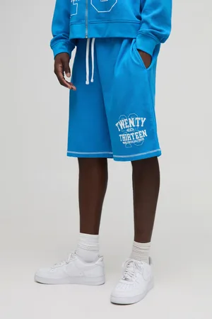 Boohoo Pantalón Corto Oversize De Tela Gofre Con Estampado Universitario