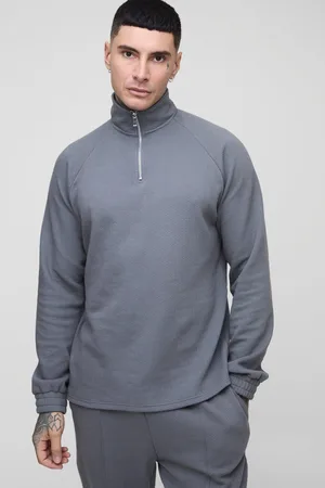Boohoo Sudadera Plus De Raglán Y Jacquard Con Cremallera 1/4