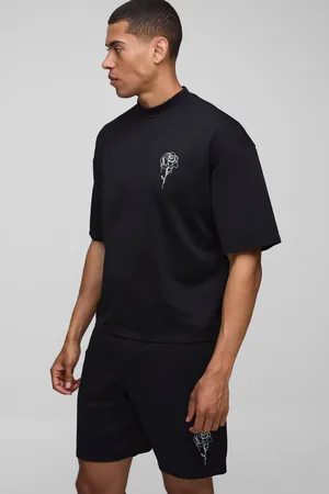 Boohoo Conjunto Oversize De Pantalón Corto Y Camiseta De Scuba Recta Con Estampado De Flores