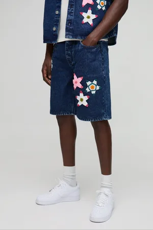 Boohoo Pantalón Corto Vaquero Holgado De Croché Con Estrellas