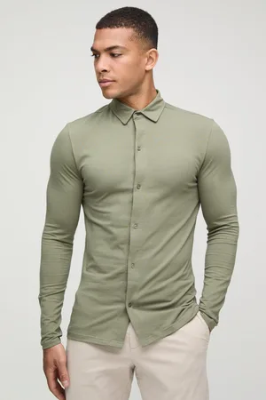 Boohoo Camisa De Manga Larga Y Tela Jersey Elástica