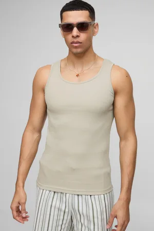 Boohoo Top Sin Mangas Básico De Canalé Ajustado Al Músculo