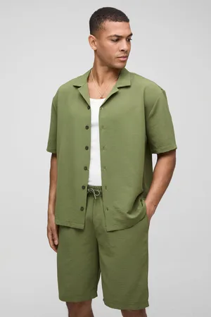 Boohoo Conjunto De Pantalón Corto Holgado Y Camisa Oversize Fruncida