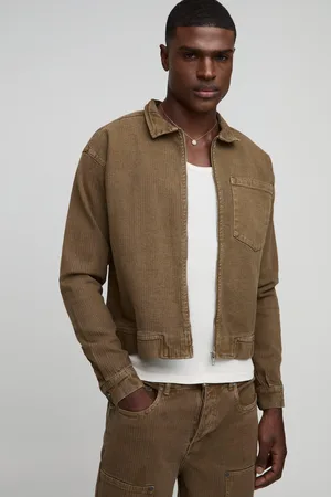 Boohoo Chaqueta Harrington Holgada De Sarga Y Espiguilla
