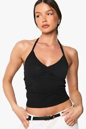 Boohoo Top Sin Mangas De Algodón Con Escote De Pico