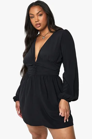Boohoo Vestido Plus Mini Con Mangas De Blusón