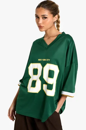 Boohoo Top Oversize De Fútbol Con Escote De Pico Y Estampado Nyc