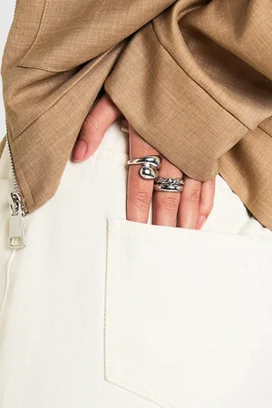 Boohoo Pack De 3 Anillos Plateados Llamativos