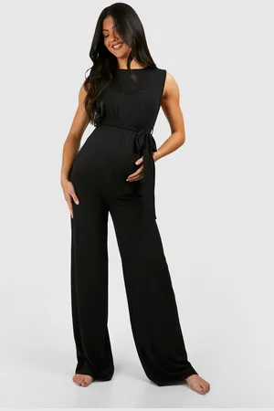 Boohoo Mono Premamá Largo Para Estar En Casa De Canalé Sin Mangas Con Cinturón